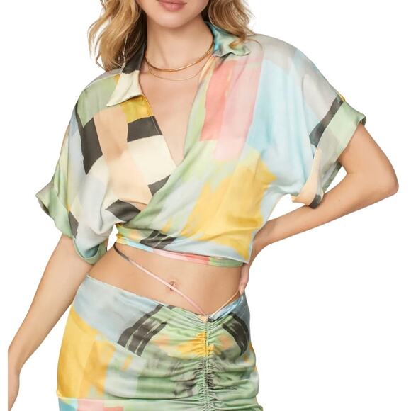 Just BEE Queen Multi Tie Chiara Top in Multi, Size S - Picture 2 of 9